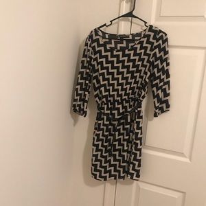 Chevron white and black dress